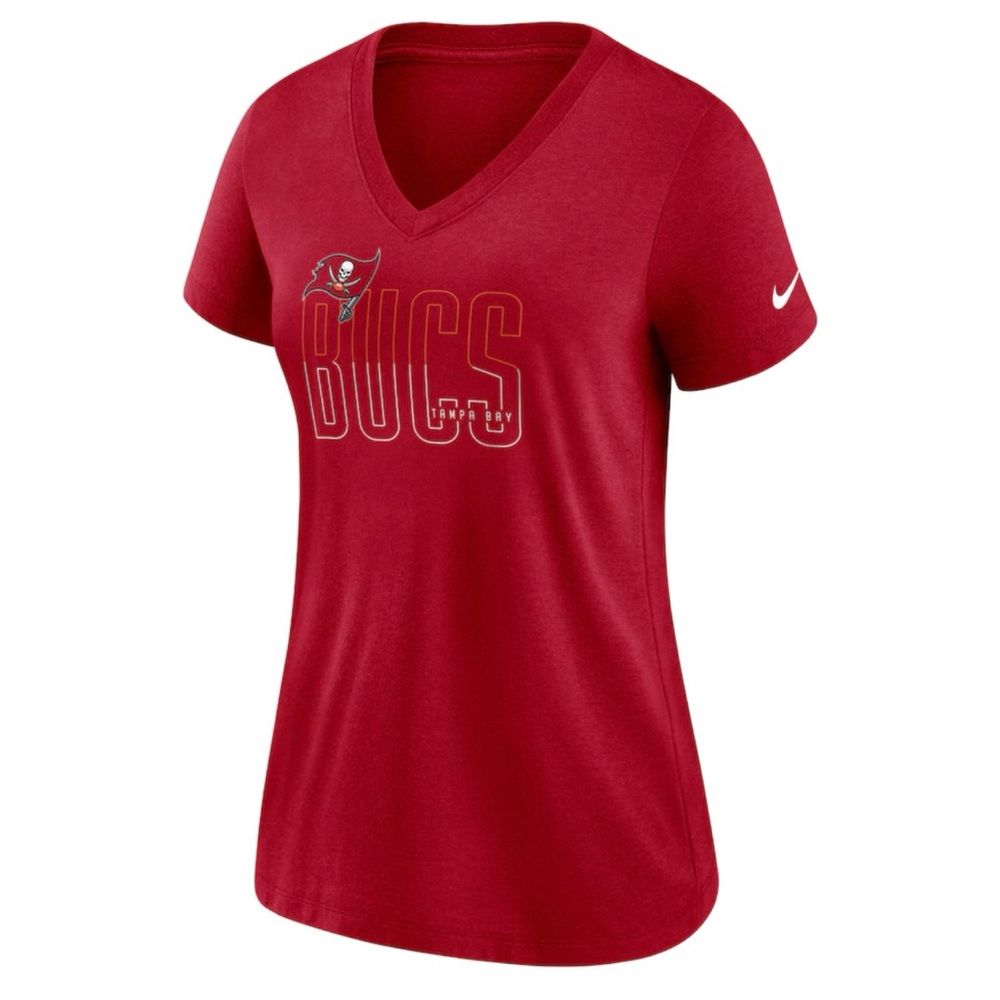 Tampa Bay Buccaneers Nike Women's Lock Up Neck‎ T-Shirt  Heathered Red small